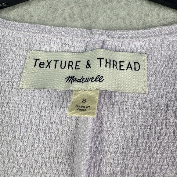 Madewell Texture & Thread Wrap Dress Women's S Lavender Textured Knit - Picture 8 of 10